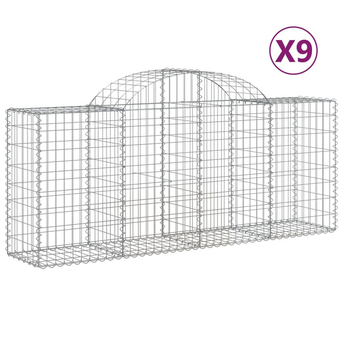 Coșuri gabion arcuite 9 buc, 200x50x80/100 cm, fier galvanizat - WALTI WALTI