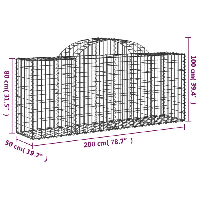 Coșuri gabion arcuite 11 buc, 200x50x80/100 cm, fier galvanizat - WALTI WALTI