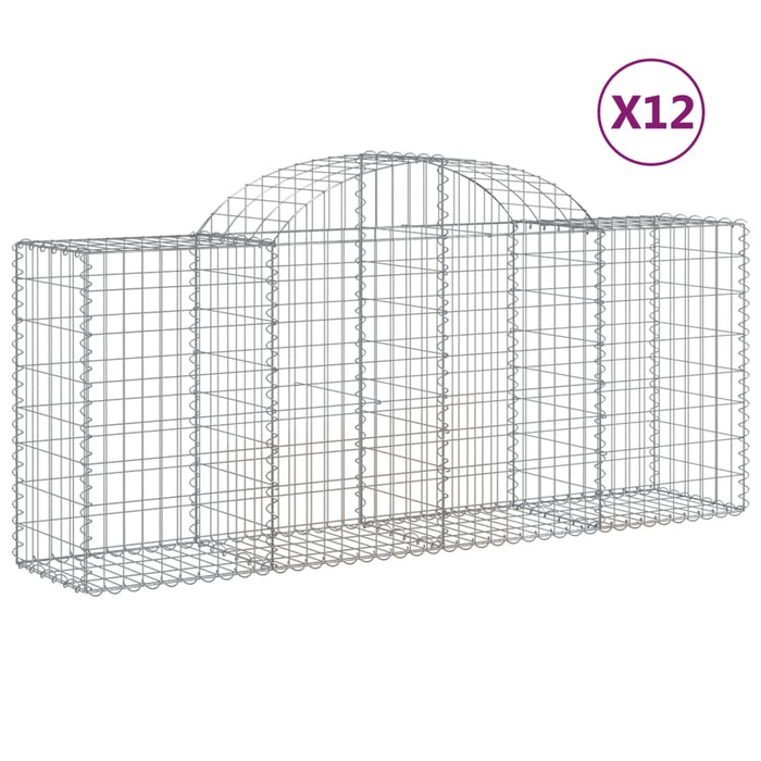 Coșuri gabion arcuite 12 buc, 200x50x80/100 cm, fier galvanizat - WALTI WALTI