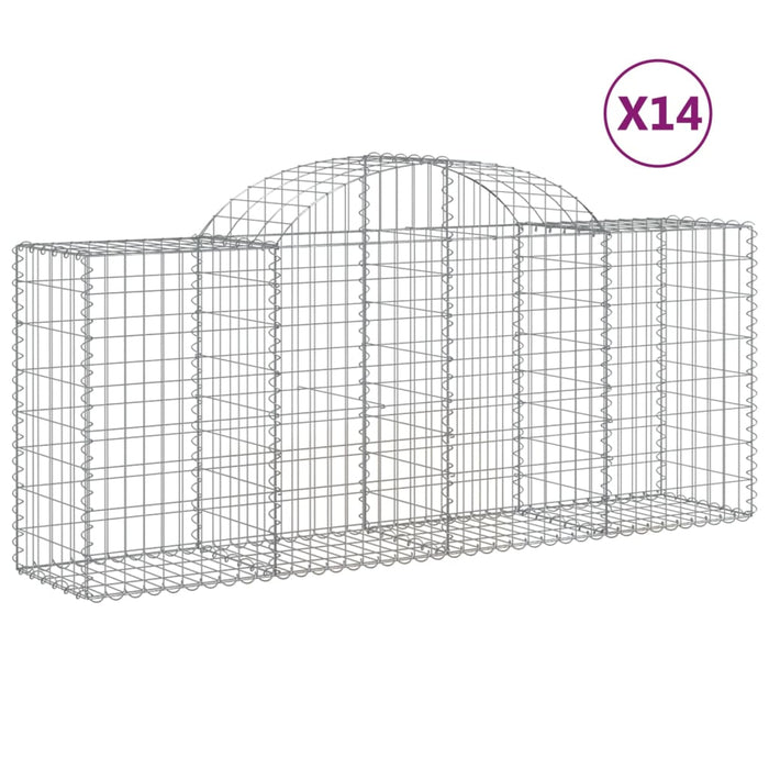 Coșuri gabion arcuite 14 buc, 200x50x80/100 cm, fier galvanizat - WALTI WALTI