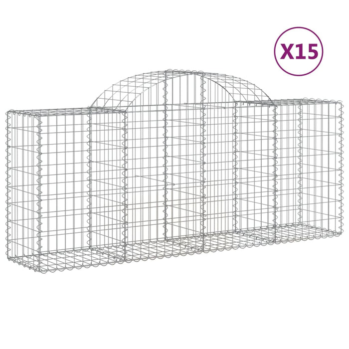 Coșuri gabion arcuite 15 buc, 200x50x80/100 cm, fier galvanizat - WALTI WALTI
