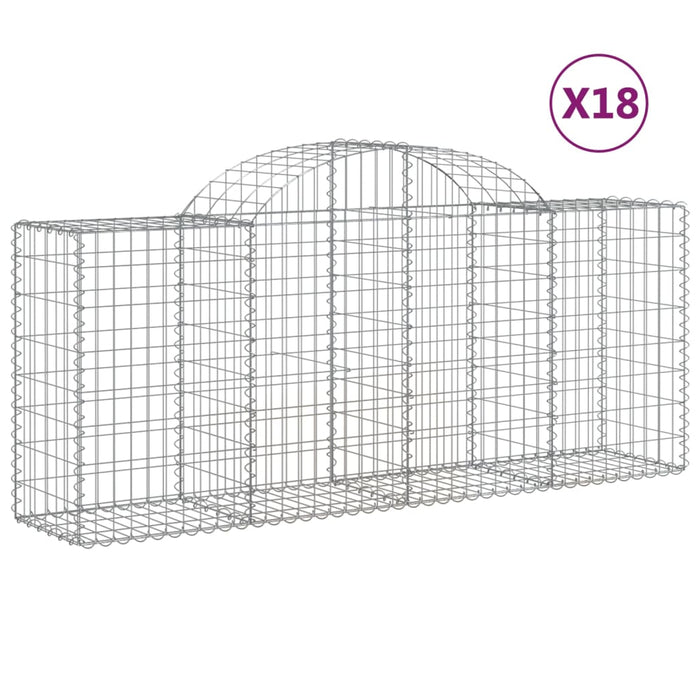 Coșuri gabion arcuite 18 buc, 200x50x80/100 cm, fier galvanizat - WALTI WALTI