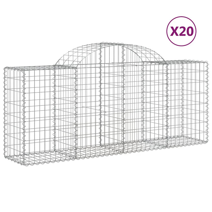 Coșuri gabion arcuite 20 buc, 200x50x80/100 cm, fier galvanizat - WALTI WALTI