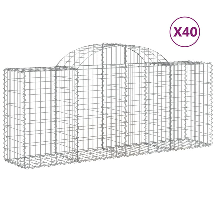 Coșuri gabion arcuite 40 buc, 200x50x80/100 cm, fier galvanizat - WALTI WALTI