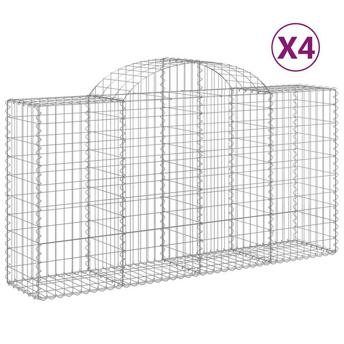 Coșuri gabion arcuite 4 buc, 200x50x100/120 cm fier galvanizat - WALTI WALTI
