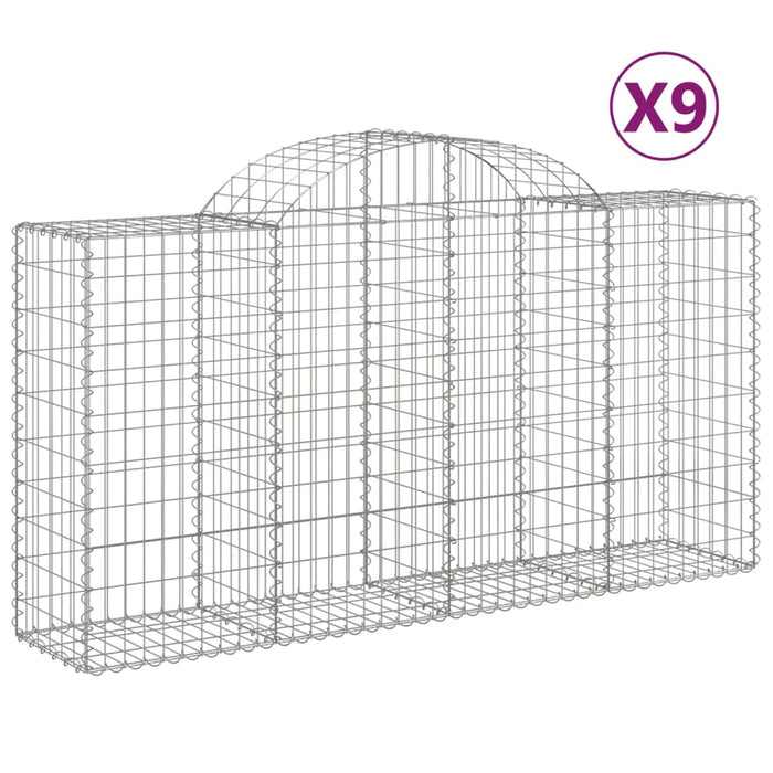 Coșuri gabion arcuite 9 buc, 200x50x100/120 cm, fier galvanizat - WALTI WALTI