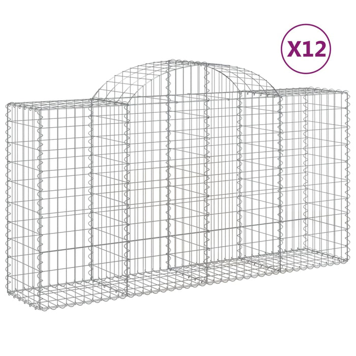 Coșuri gabion arcuite 12 buc, 200x50x100/120cm, fier galvanizat - WALTI WALTI