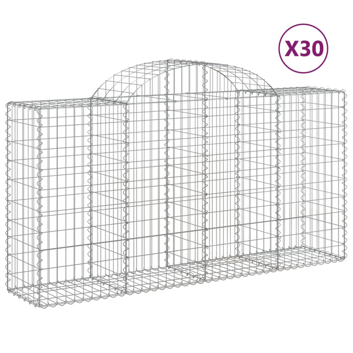 Coșuri gabion arcuite 30 buc, 200x50x100/120cm, fier galvanizat - WALTI WALTI
