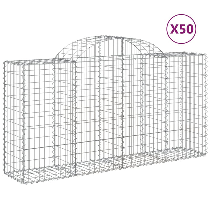 Coșuri gabion arcuite 50 buc, 200x50x100/120 cm fier galvanizat - WALTI WALTI
