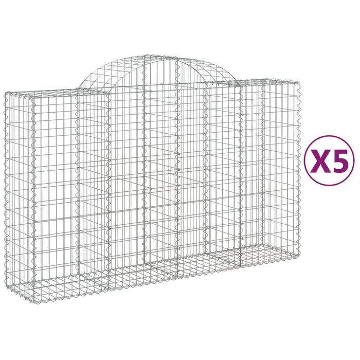 Coșuri gabion arcuite 5 buc, 200x50x120/140 cm, fier galvanizat - WALTI WALTI