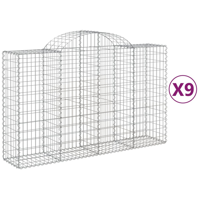 Coșuri gabion arcuite 9 buc, 200x50x120/140 cm, fier galvanizat - WALTI WALTI