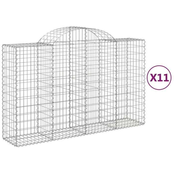 Coșuri gabion arcuite 11 buc, 200x50x120/140 cm,fier galvanizat - WALTI WALTI