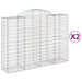 Coșuri gabion arcuite 2 buc, 200x50x140/160 cm, fier galvanizat - WALTI WALTI