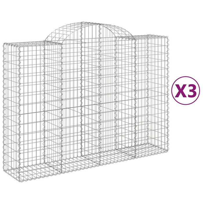 Coșuri gabion arcuite 3 buc, 200x50x140/160cm, fier galvanizat - WALTI WALTI
