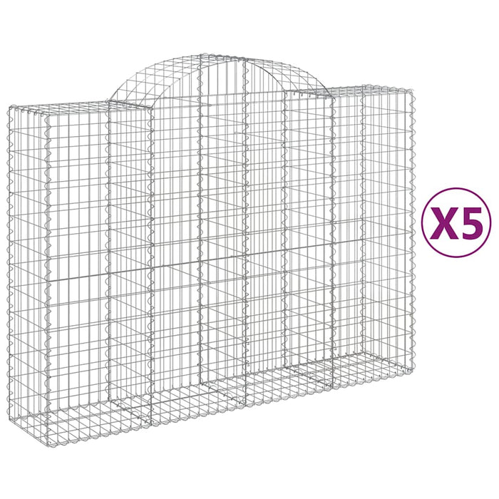 Coșuri gabion arcuite 5 buc, 200x50x140/160 cm, fier galvanizat - WALTI WALTI