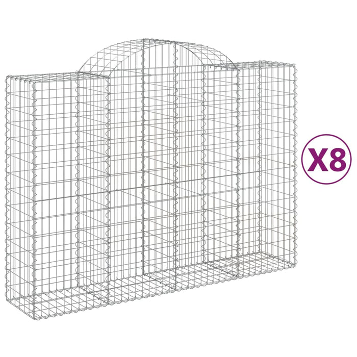 Coșuri gabion arcuite 8 buc, 200x50x140/160 cm, fier galvanizat - WALTI WALTI
