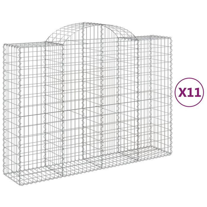 Coșuri gabion arcuite 11 buc, 200x50x140/160cm, fier galvanizat - WALTI WALTI