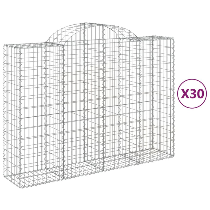 Coșuri gabion arcuite 30 buc, 200x50x140/160cm, fier galvanizat - WALTI WALTI