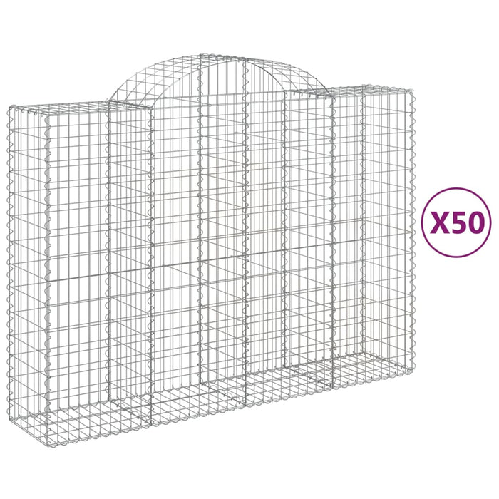 Coșuri gabion arcuite 50 buc, 200x50x140/160cm, fier galvanizat WALTI