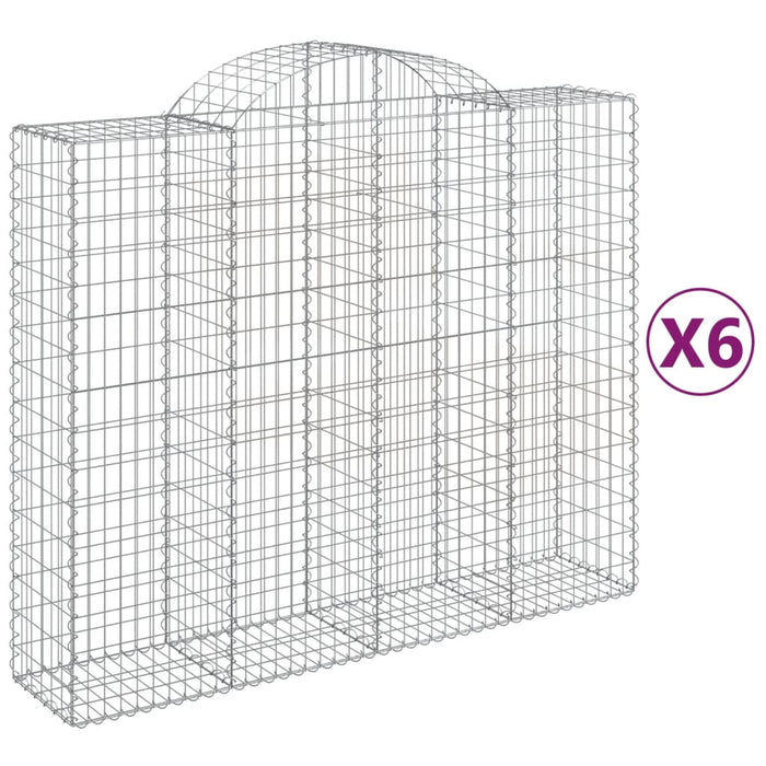 Coșuri gabion arcuite 6 buc, 200x50x160/180 cm, fier galvanizat - WALTI WALTI