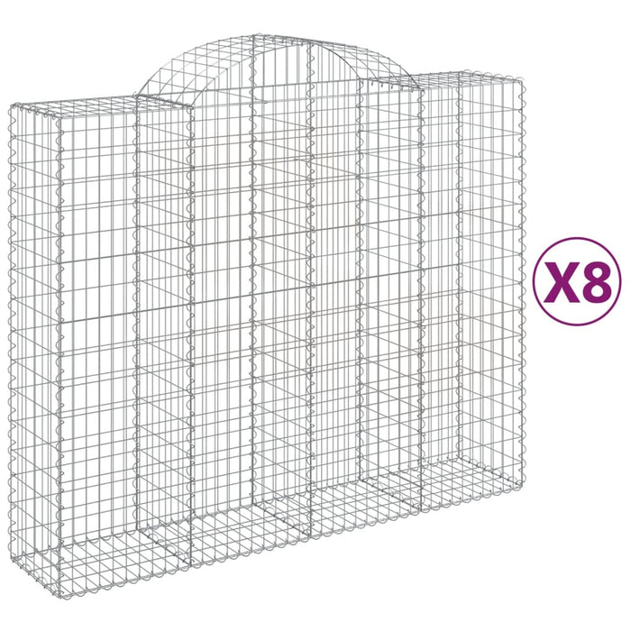 Coșuri gabion arcuite 8 buc, 200x50x160/180 cm, fier galvanizat - WALTI WALTI