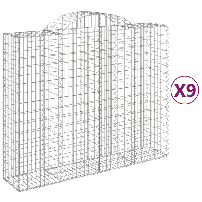Coșuri gabion arcuite 9 buc, 200x50x160/180 cm, fier galvanizat - WALTI WALTI