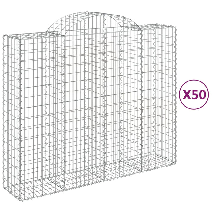 Coșuri gabion arcuite 50 buc, 200x50x160/180cm, fier galvanizat WALTI