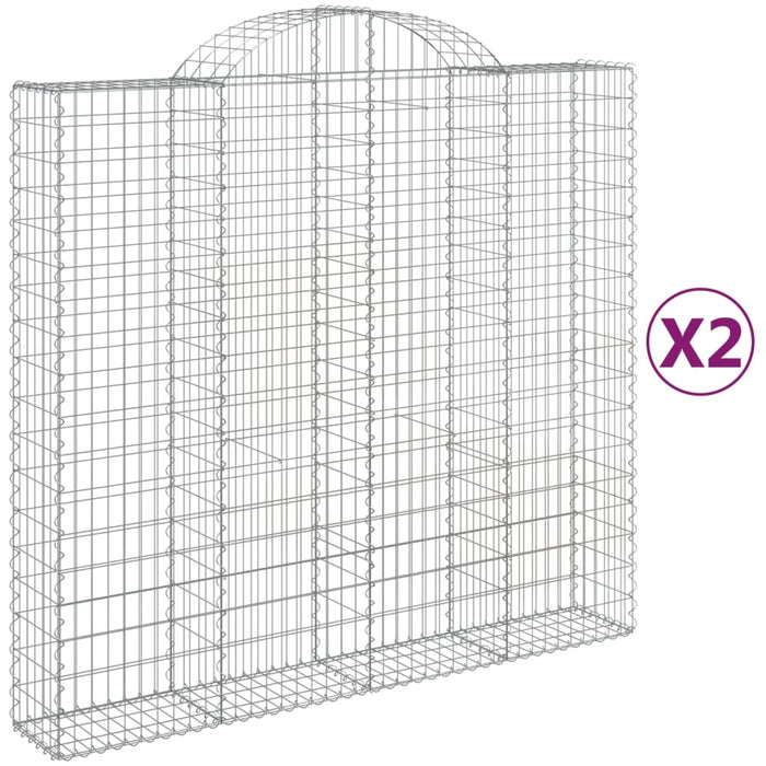Coșuri gabion arcuite 2 buc, 200x50x180/200 cm, fier galvanizat - WALTI WALTI