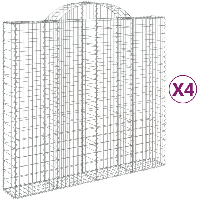 Coșuri gabion arcuite 4 buc, 200x50x180/200 cm, fier galvanizat - WALTI WALTI