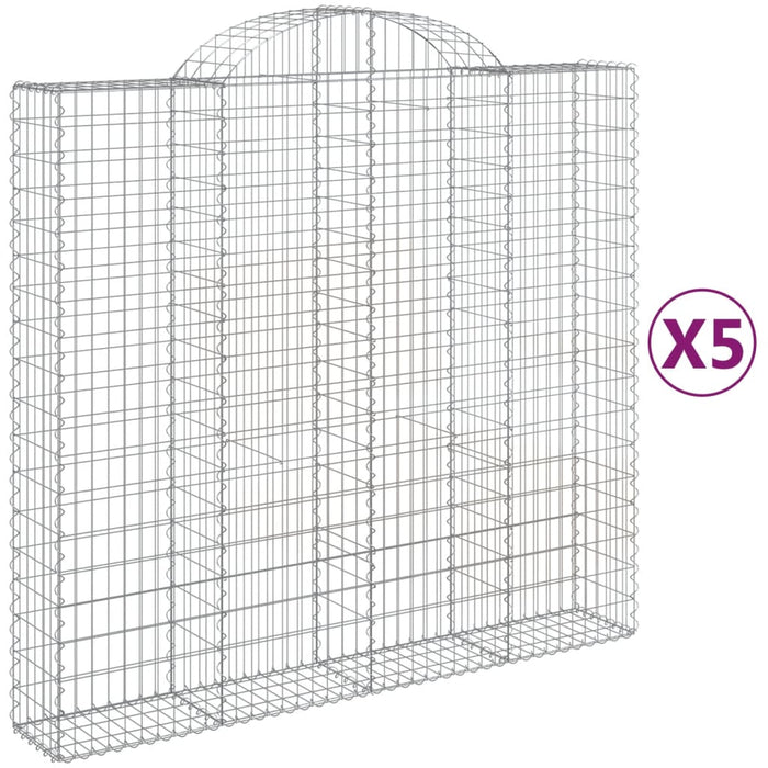 Coșuri gabion arcuite 5 buc, 200x50x180/200 cm, fier galvanizat WALTI