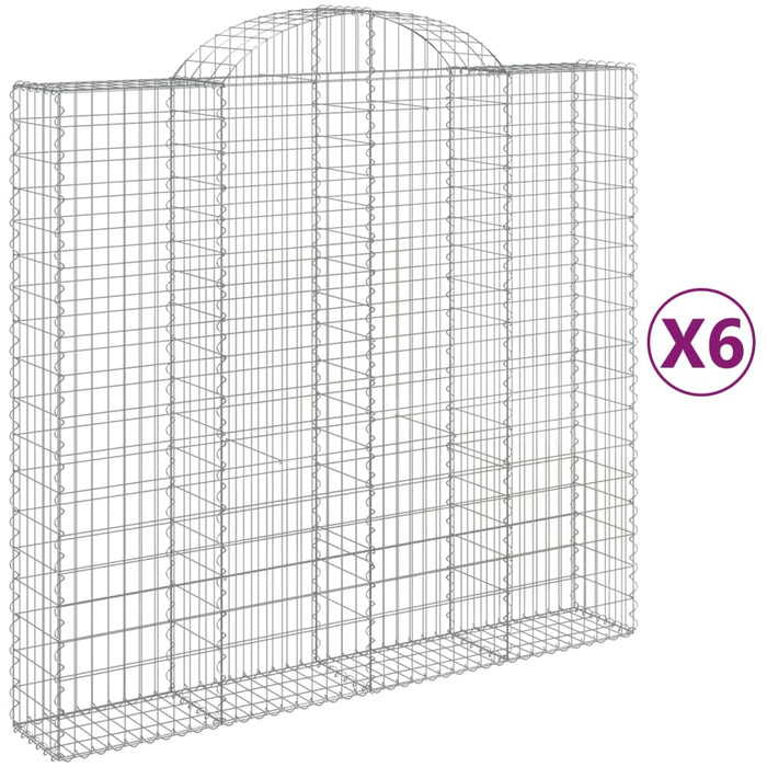 Coșuri gabion arcuite 6 buc, 200x50x180/200 cm, fier galvanizat WALTI