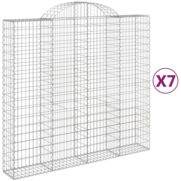 Coșuri gabion arcuite 7 buc, 200x50x180/200 cm, fier galvanizat WALTI