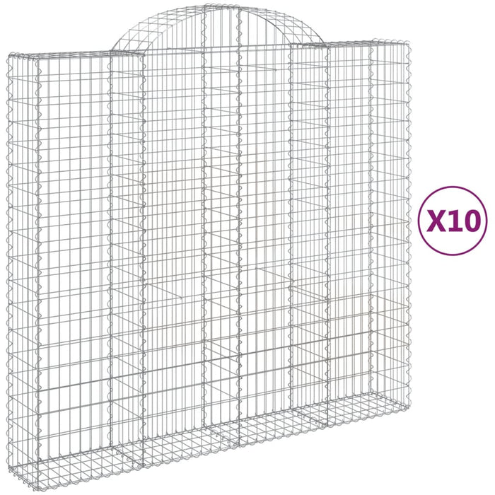 Coșuri gabion arcuite 10 buc, 200x50x180/200cm, fier galvanizat WALTI