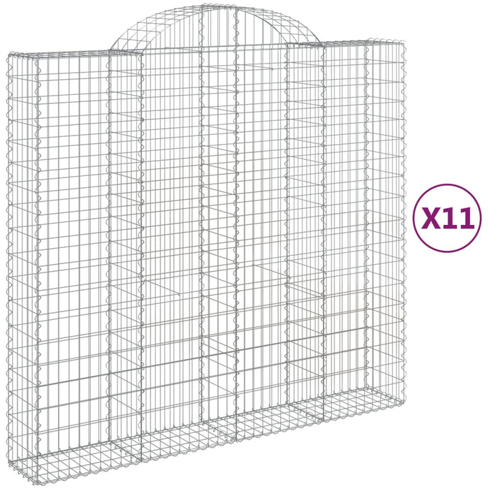 Coșuri gabion arcuite 11 buc, 200x50x180/200cm, fier galvanizat WALTI