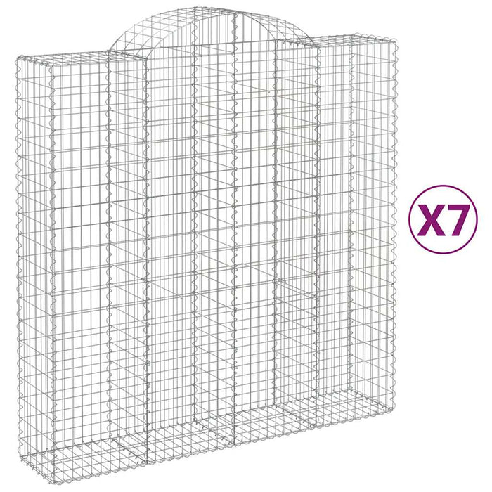 Coșuri gabion arcuite, 7 buc 200x50x200/220 cm, fier galvanizat - WALTI WALTI