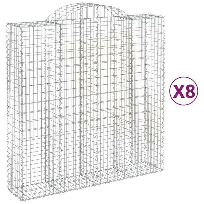 Coșuri gabion arcuite, 8 buc 200x50x200/220 cm, fier galvanizat - WALTI WALTI