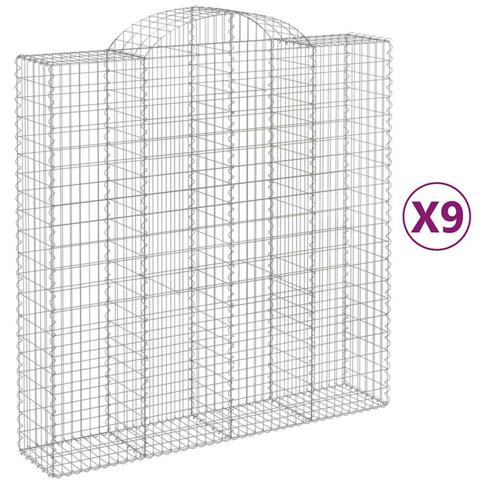 Coșuri gabion arcuite, 9 buc 200x50x200/220 cm, fier galvanizat - WALTI WALTI