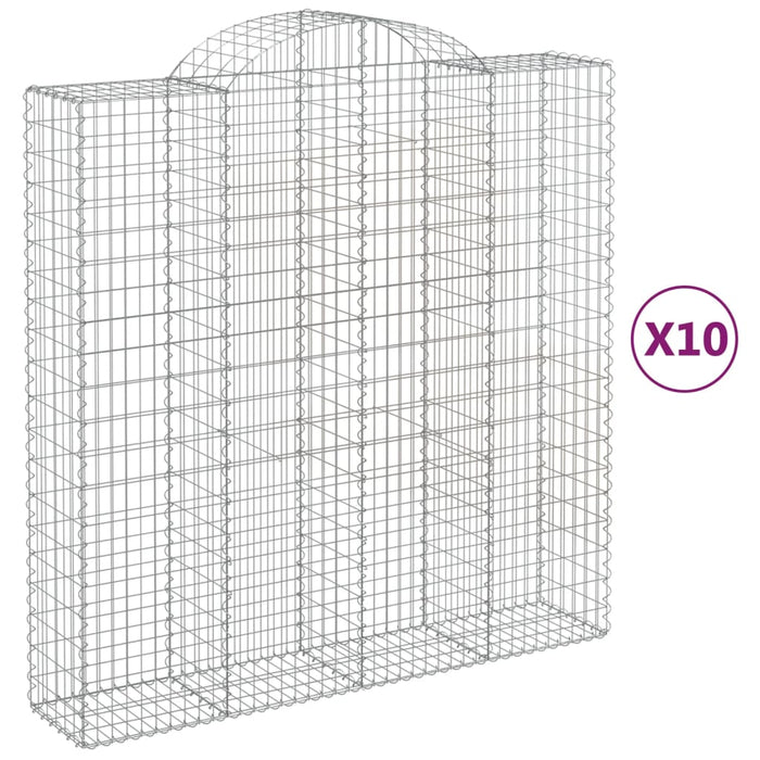 Coșuri gabion arcuite, 10 buc 200x50x200/220cm, fier galvanizat - WALTI WALTI