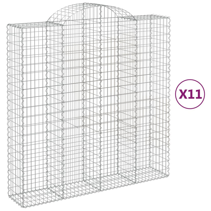 Coșuri gabion arcuite, 11 buc 200x50x200/220cm, fier galvanizat - WALTI WALTI