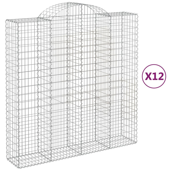 Coșuri gabion arcuite, 12 buc 200x50x200/220cm, fier galvanizat - WALTI WALTI