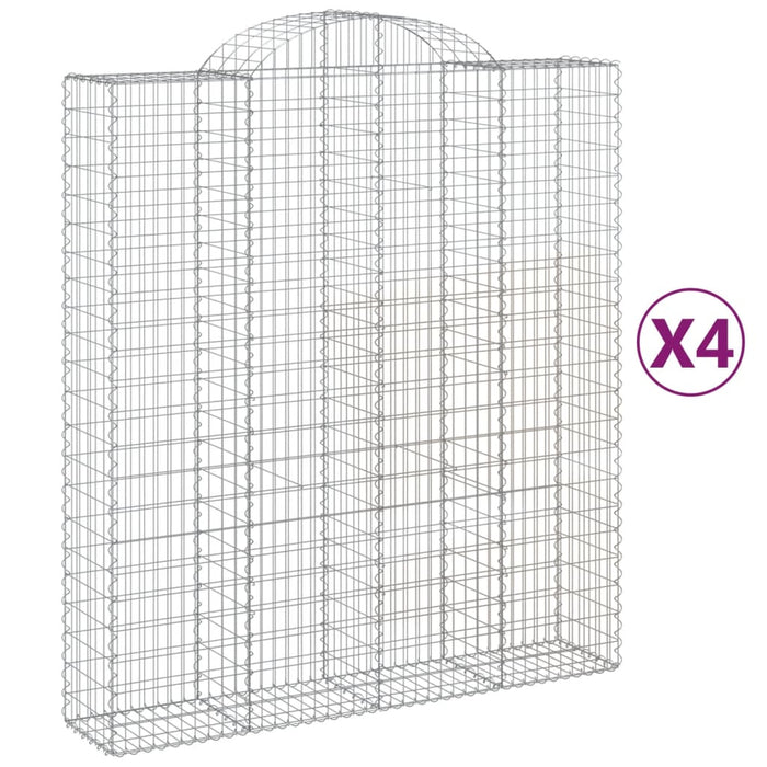 Coșuri gabion arcuite, 4 buc, 200x50x220/240cm, fier galvanizat - WALTI WALTI