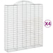 Coșuri gabion arcuite, 4 buc, 200x50x220/240cm, fier galvanizat - WALTI WALTI