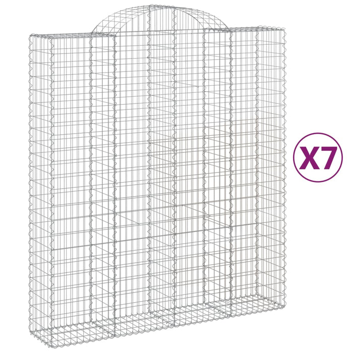 Coșuri gabion arcuite, 7 buc, 200x50x220/240cm, fier galvanizat - WALTI WALTI