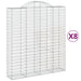 Coșuri gabion arcuite, 8 buc, 200x50x220/240cm, fier galvanizat - WALTI WALTI