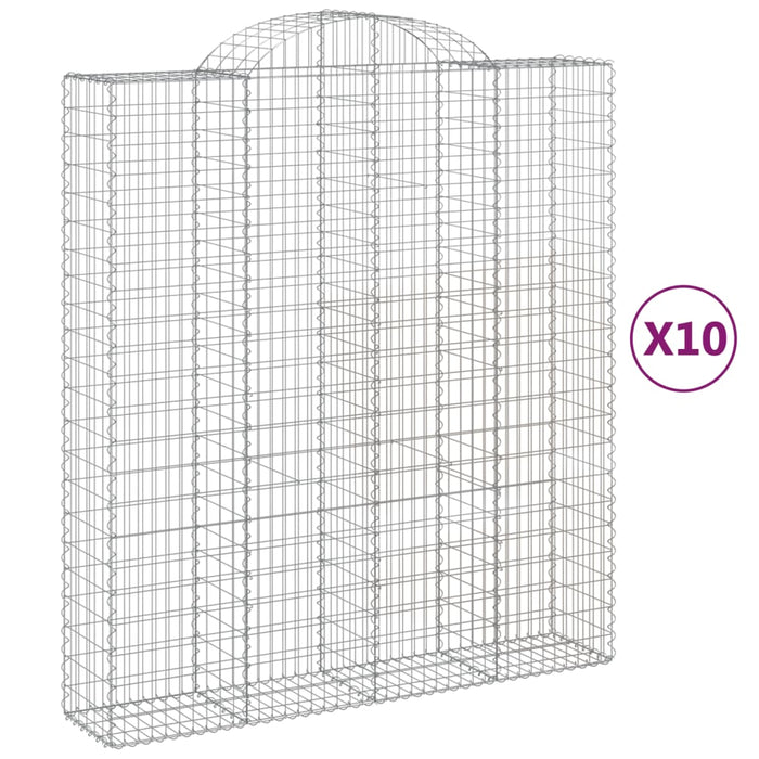 Coșuri gabion arcuite, 10 buc 200x50x220/240cm, fier galvanizat - WALTI WALTI