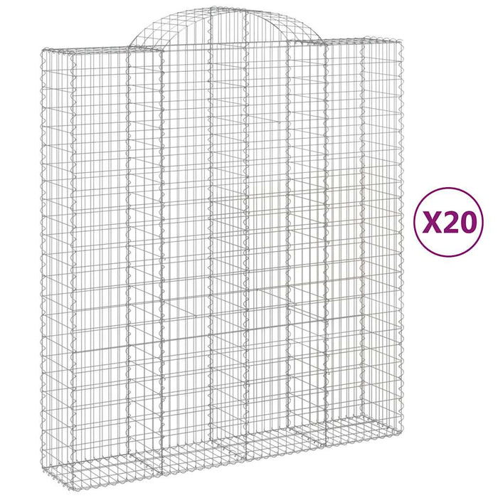 Coșuri gabion arcuite, 20 buc 200x50x220/240cm, fier galvanizat - WALTI WALTI