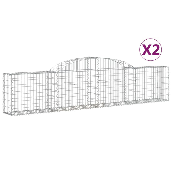 Coșuri gabion arcuite, 2 buc., 300x30x60/80 cm, fier galvanizat - WALTI WALTI