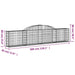 Coșuri gabion arcuite, 3 buc., 300x30x60/80 cm, fier galvanizat - WALTI WALTI