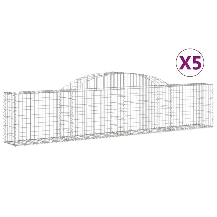 Coșuri gabion arcuite, 5 buc., 300x30x60/80 cm, fier galvanizat - WALTI WALTI