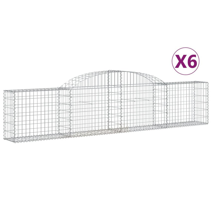 Coșuri gabion arcuite, 6 buc., 300x30x60/80 cm, fier galvanizat - WALTI WALTI
